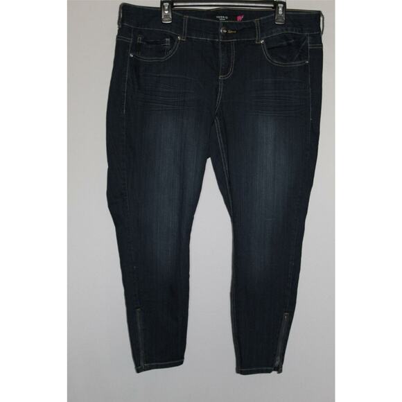 Torrid Stiletto Jegging Zipper Ankle Jeans Blue Dark Wash Plus Size 18 HW9955 - Picture 2 of 10